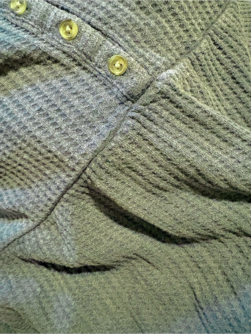 Terra & Sky Olive Green Waffle Midi Dress